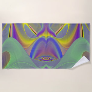 Slecht gezicht, Abstracte 3D regenboogkunst Strandlaken