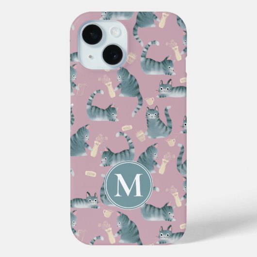 Slecht Grijs Tabby Katten Knocking Stuff Over & Mo Case-Mate iPhone Case (Achterkant)