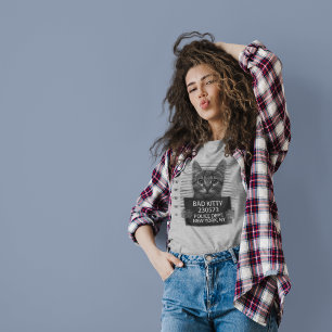 Slecht Kat NYPD politie arrestatie Foto Funny Gift T-shirt