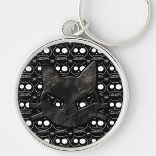 Slecht Kat Skulls Black Gothic Sleutelhanger