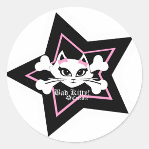 Slecht Kat Stickerz Ronde Sticker
