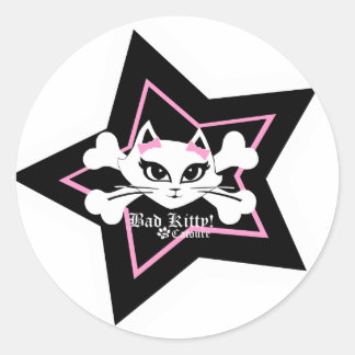 Slecht Kat Stickerz Ronde Sticker
