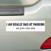 Slecht op parkeerplaats bumpersticker (Op auto)