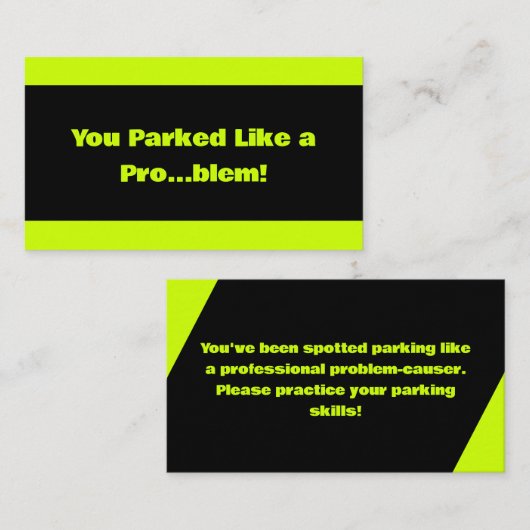 Slecht parkeren visitekaartje (Voorkant / Achterkant)