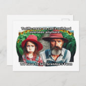 Slecht tarief verdrietige boeren briefkaart (Voorkant / Achterkant)