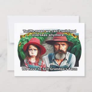 Slecht tarief verdrietige boeren briefkaart