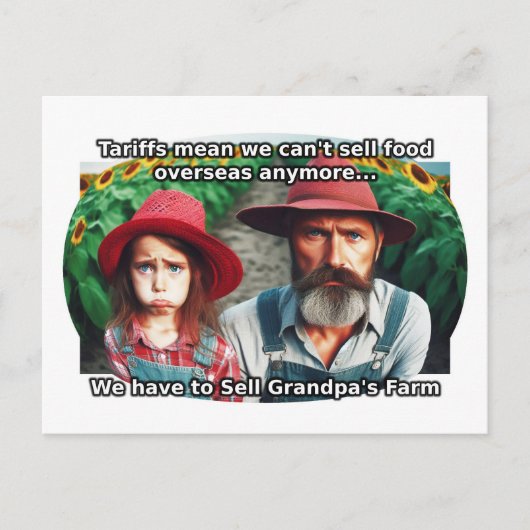 Slecht tarief verdrietige boeren briefkaart (Voorkant)