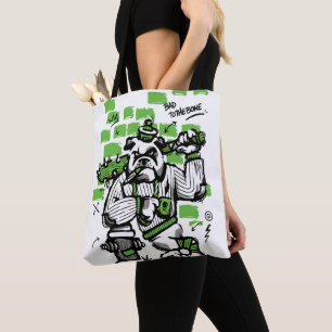 Slecht tot op het Bot Bulldog Gangster Kunst Draagtas