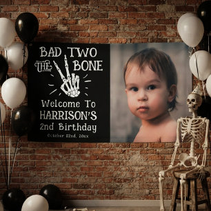 Slecht tot op het Bot! Halloween 2e Verjaardag Fot Spandoek