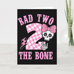 Slecht tot op het Bot Verjaardag 2 Jaar Oud Roze G Kaart