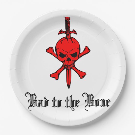 Slecht voor de Bone Halloween Papieren Bordje (Voorkant)