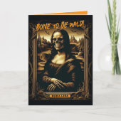Slecht voor het bot Mona Lisa skelet Halloween Kaart (Voorkant)
