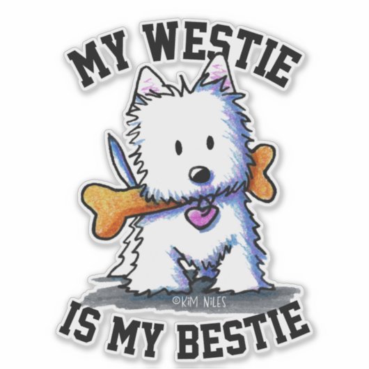 Slecht voor het bot Westie Sticker (Voorkant)