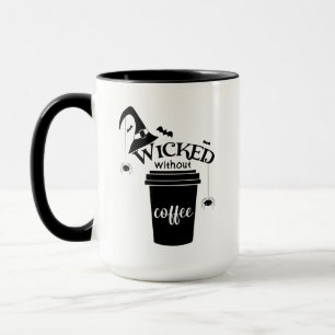 Slecht zonder koffie Schattig Grappig Zwarte Hekse Mok
