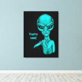 Slechte Alien, jij bent de volgende! Canvas Afdruk (Insitu (Houten vloer))