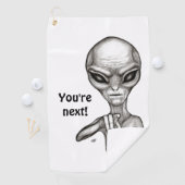 Slechte Alien, jij bent de volgende! Golfhanddoek (Insitu)