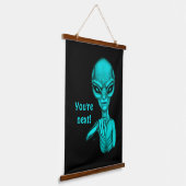 Slechte Alien, jij bent de volgende! Hangend Wandkleed (Gebogen)
