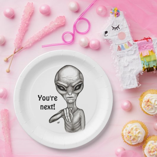 Slechte Alien, jij bent de volgende! Papieren Bordje (Feest)