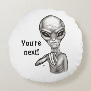 Slechte Alien, jij bent de volgende! Rond Kussen