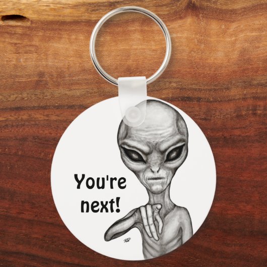 Slechte Alien, jij bent de volgende! Sleutelhanger (Achterkant)