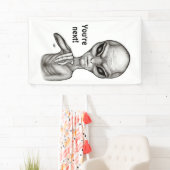 Slechte Alien, jij bent de volgende! Spandoek (Insitu)