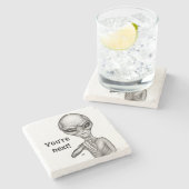 Slechte Alien, jij bent de volgende! Stenen Onderzetter (Zijkant)