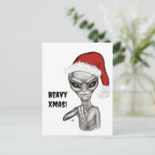 Slechte alien, zware kerst! briefkaart (Staand voorkant)