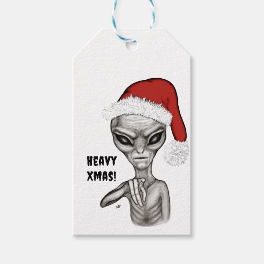 Slechte alien, zware kerst! cadeaulabel (Voorkant)