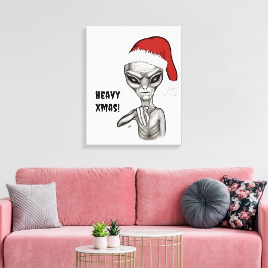 Slechte alien, zware kerst! canvas afdruk (Insitu (Woonkamer))