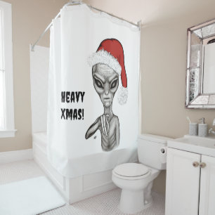 Slechte alien, zware kerst! douchegordijn