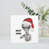 Slechte alien, zware kerst! feestdagenkaart (Staand voorkant)