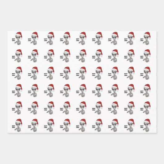 Slechte alien, zware kerst! inpakpapier vel (Voorkant 2)