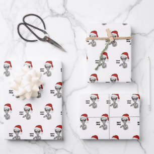 Slechte alien, zware kerst! inpakpapier vel