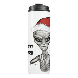 Slechte alien, zware kerst! thermosbeker