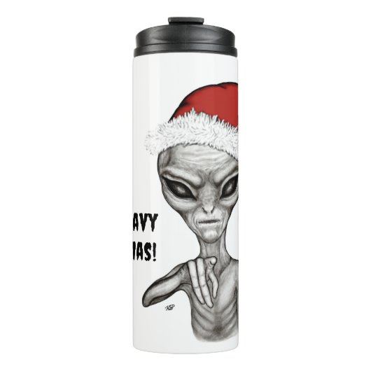 Slechte alien, zware kerst! thermosbeker (Voorkant)