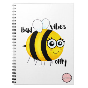 Slechte bloemen alleen, Cute Cartoon Bee Notitieboek
