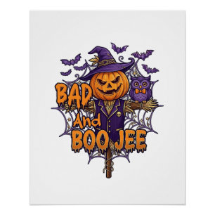 Slechte Boo Jee Pompoen Vogelverschrikker Paarse U Perfect Poster
