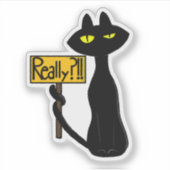 Slechte Boogie - De Kat - "Echt?!!" grappige Stick Sticker (Voorkant)