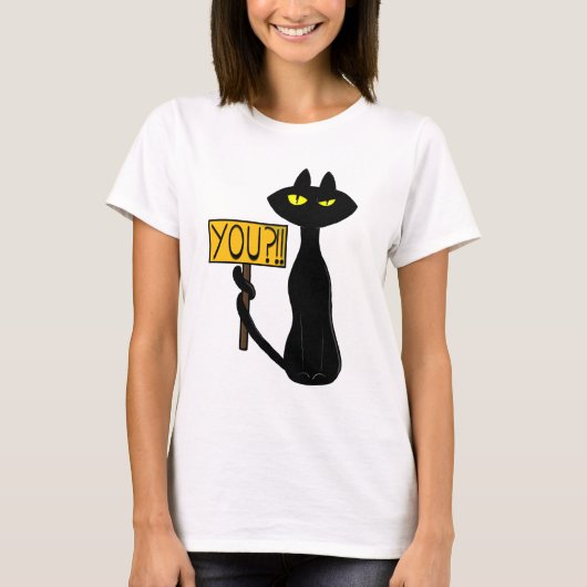 Slechte Boogie -De Kat- "Jij?!!" grappige T-shirts (Voorkant)