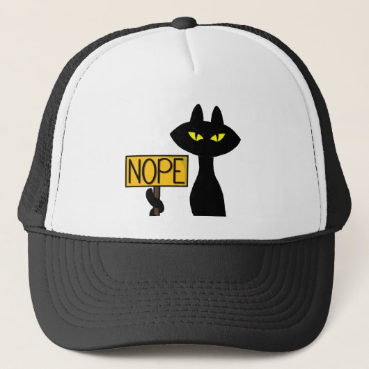 Slechte Boogie -De Kat- "NEE" grappige Trucker Hat Pet (Voorkant)