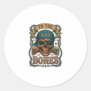 Slechte Botten Piraat Schedel Bandana Touw Kruisbe Ronde Sticker