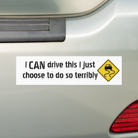 slechte chauffeur bumpersticker (Op auto)