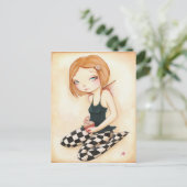 Slechte cupcake - sprookjeskoekje briefkaart (Staand voorkant)