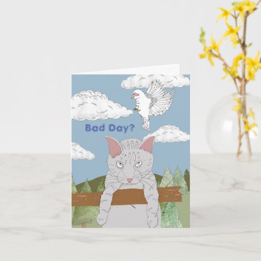 Slechte dag Hang in Daar Kat Kaart (Gele Bloem)