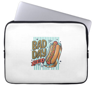 Slechte Dag Hot Dog Retro Vector T-shirt Ontwerp_1 Laptop Sleeve