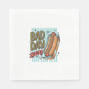 Slechte Dag Hot Dog Retro Vector T-shirt Ontwerp_1 Servet