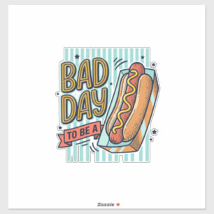 Slechte Dag Hot Dog Retro Vector T-shirt Ontwerp_1 Sticker