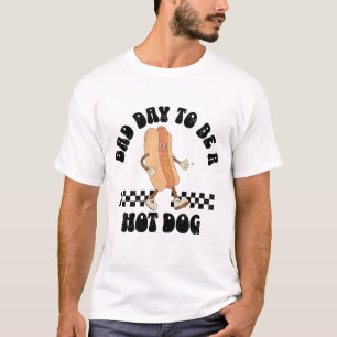 Slechte dag om een hotdog retro geruit te zijn t-shirt
