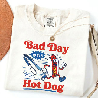 Slechte Dag om een Hotdog te Zijn 4 juli Grappig P T-shirt
