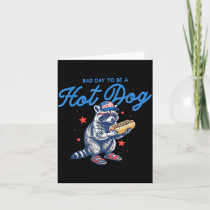 Slechte Dag Om Een Hotdog Te Zijn Funny Wasbeer Am Kaart